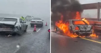 Более десятка авто столкнулись на БАКАД