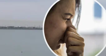 Жители Актау сняли на видео «лисий хвост» над морем
