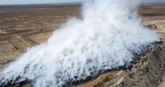 Проблемы с тушением пожара возникли на полигоне около Актау