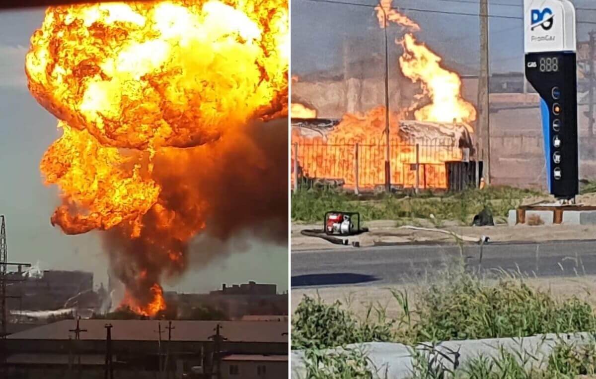 Утечка газа в корее. Взрыв при пожаре. Ожоги при пожаре тяжелые.